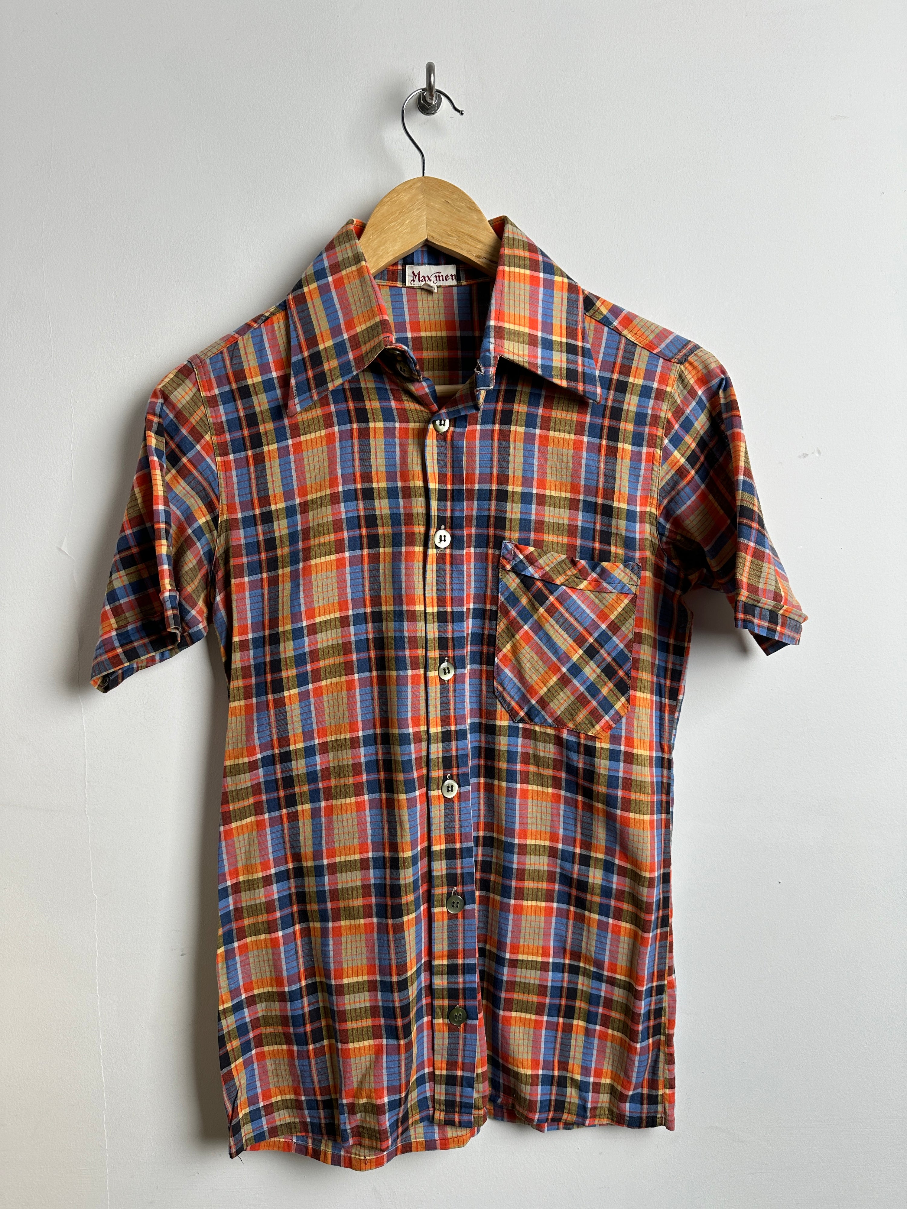 Maxmer vintage short-sleeve checked shirt - thrift.mt