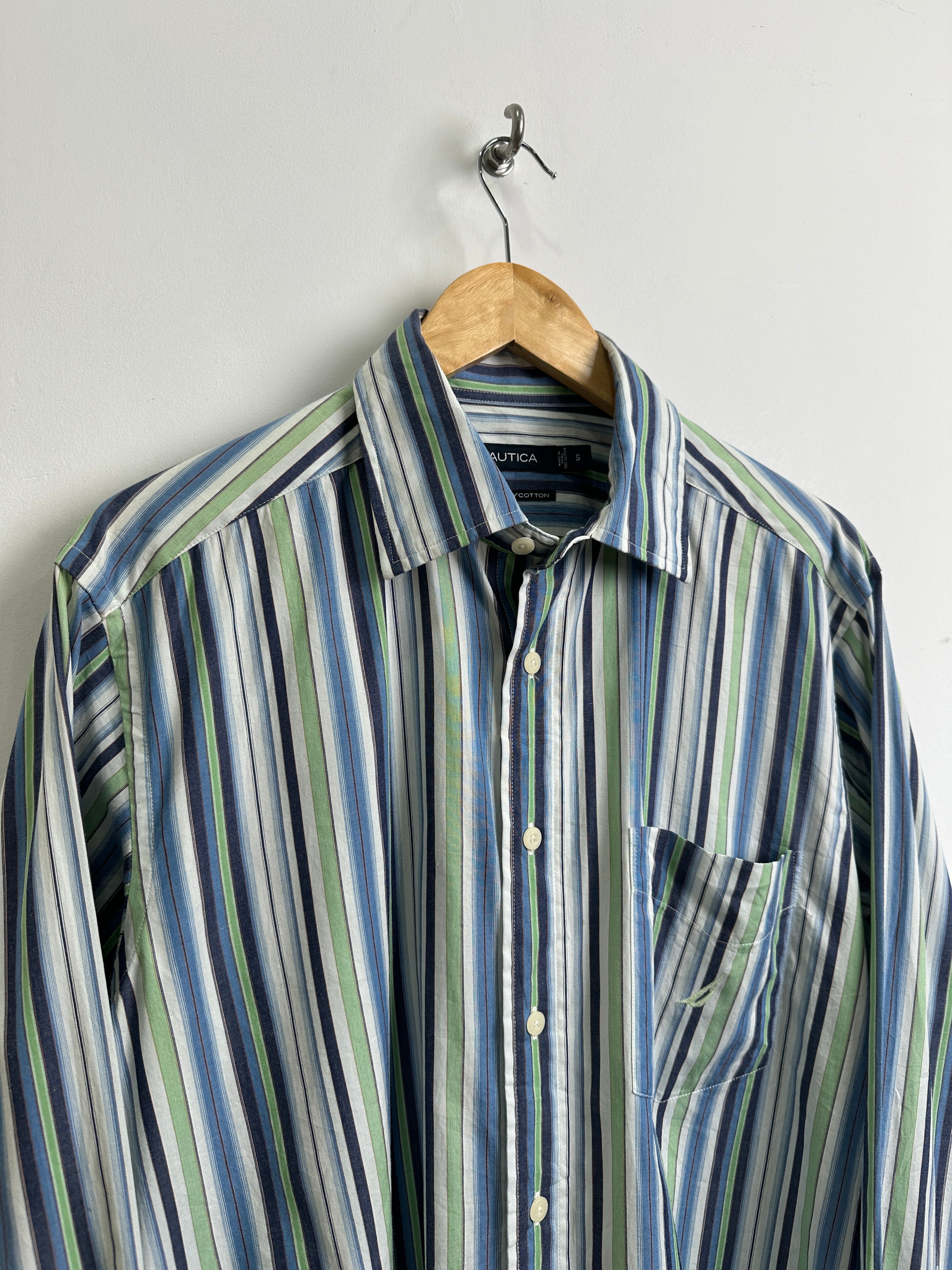 NAUTICA vintage long-sleeve shirt with stripes - thrift.mt