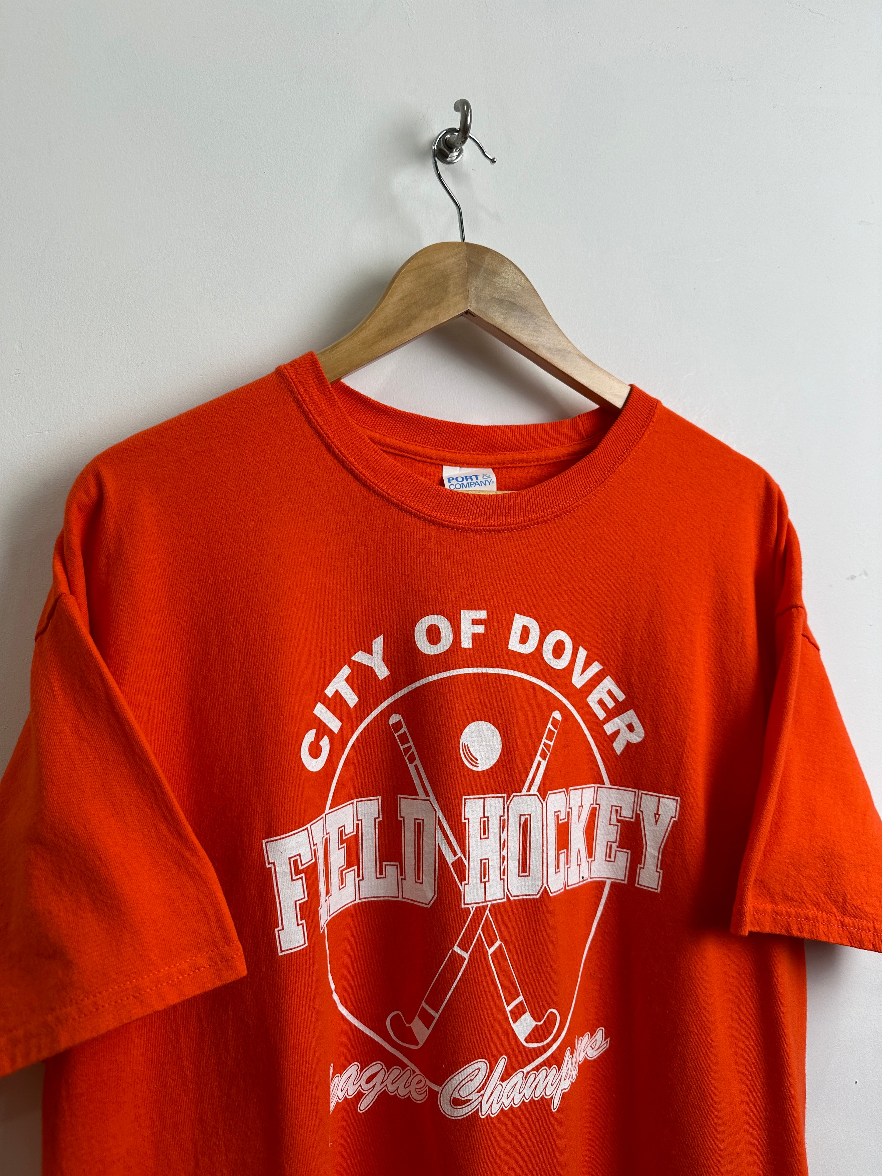 City of Dover Field Hockey tee in orange - thrift.mt