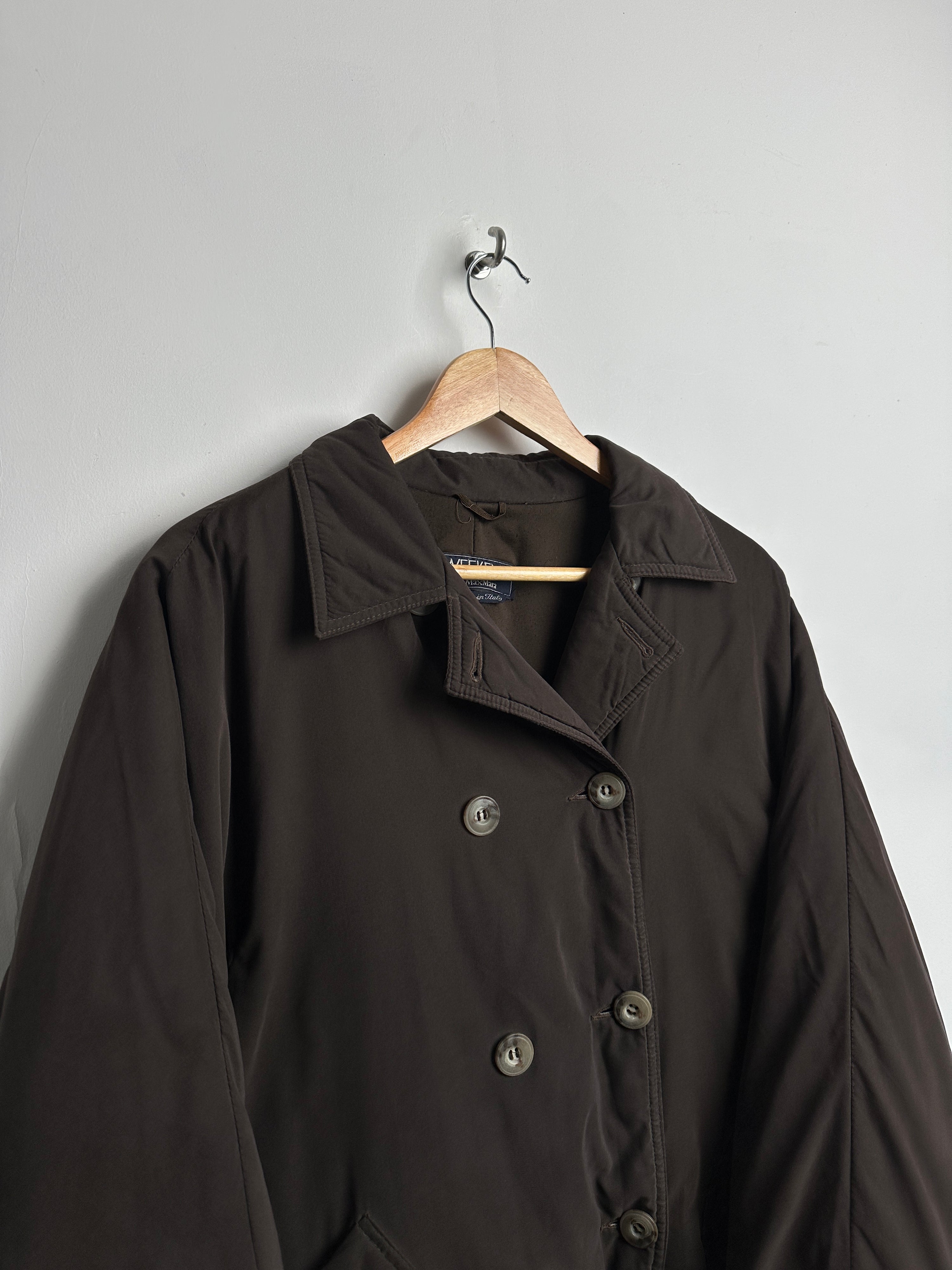 WEEKEND MaxMara brown button up puffer jacket