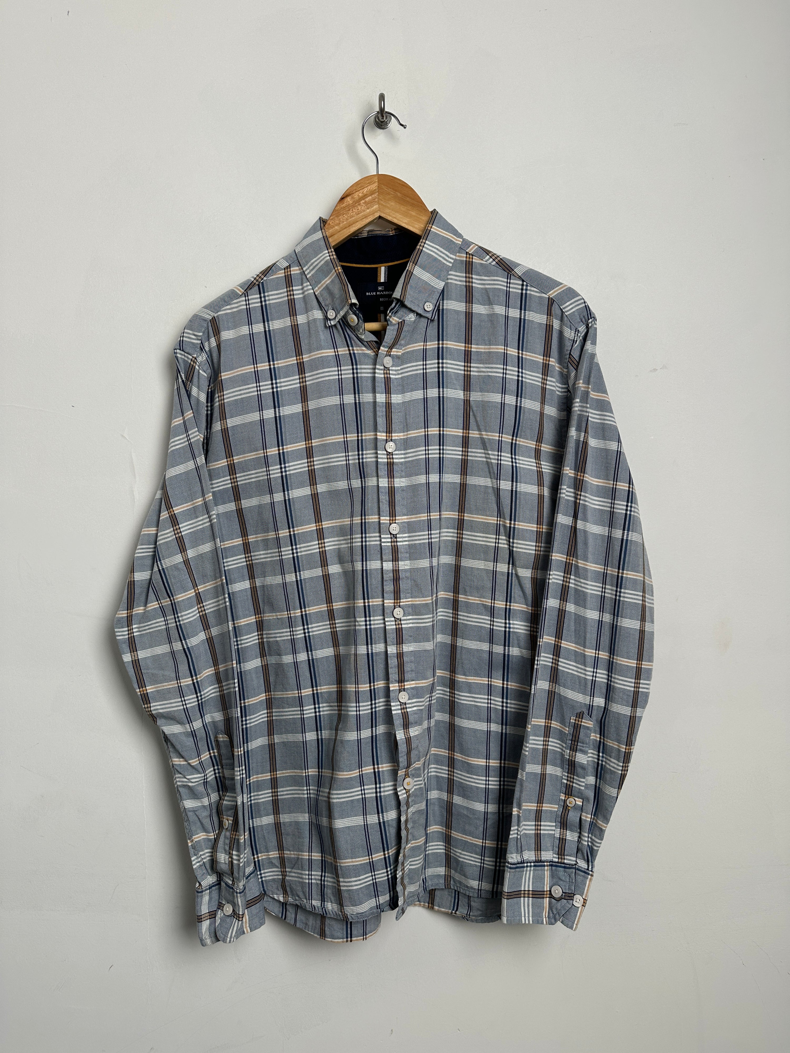 Blue Harbour plaid button up long sleeve - thrift.mt