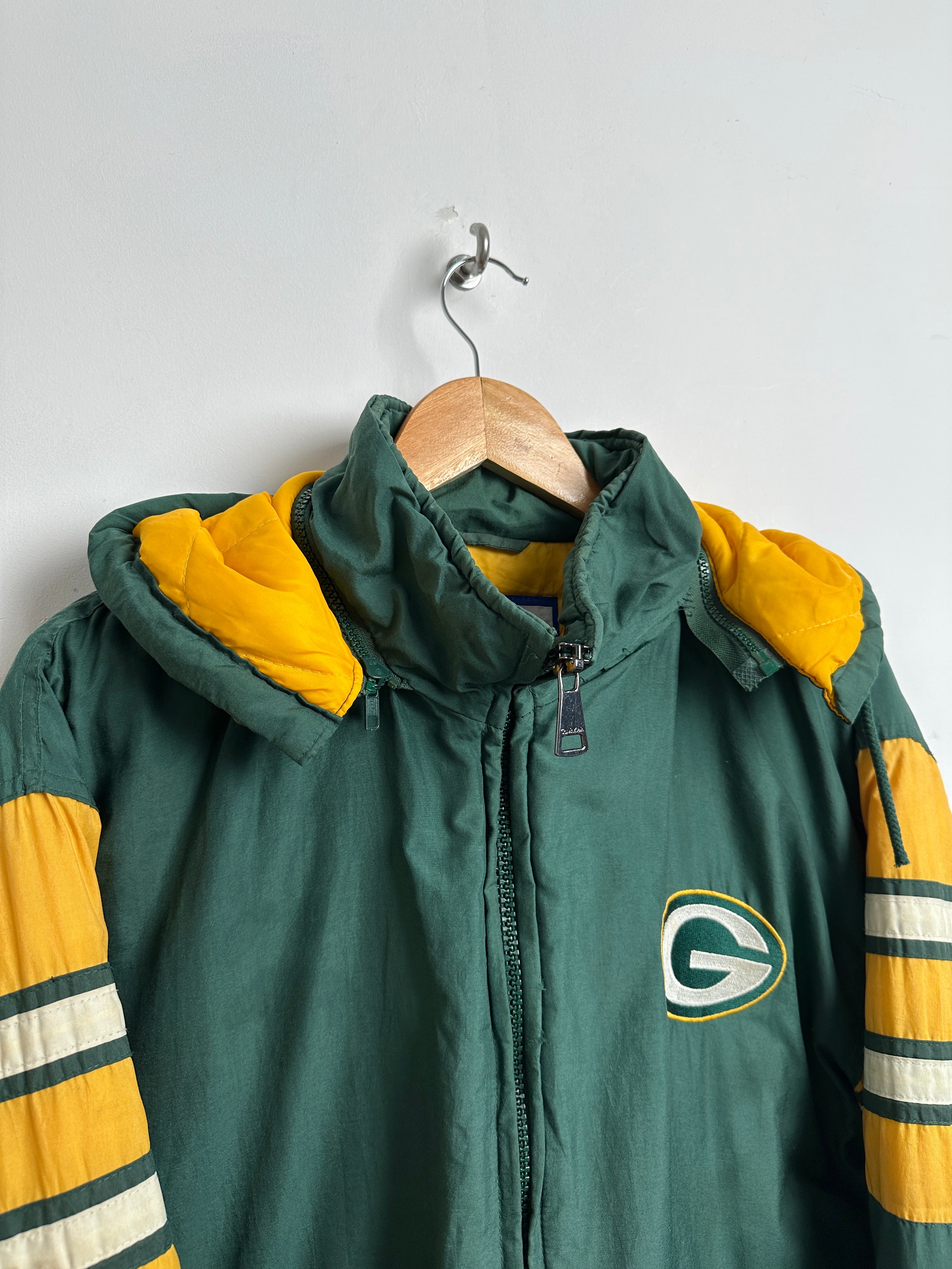 Vintage 1990s Green Bay Packers NFL Logo7 Puffer Jacket