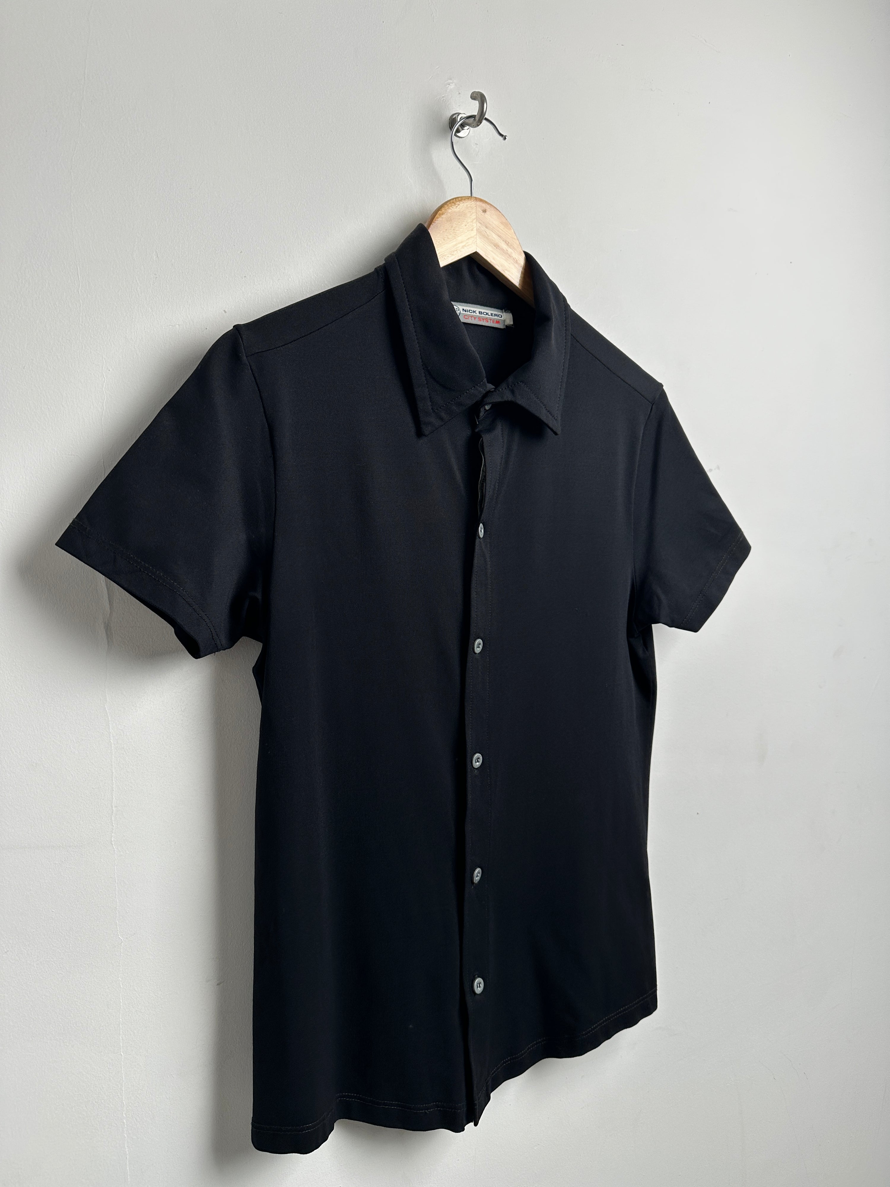 NICK BOLERO Black slim fit short sleeve shirt