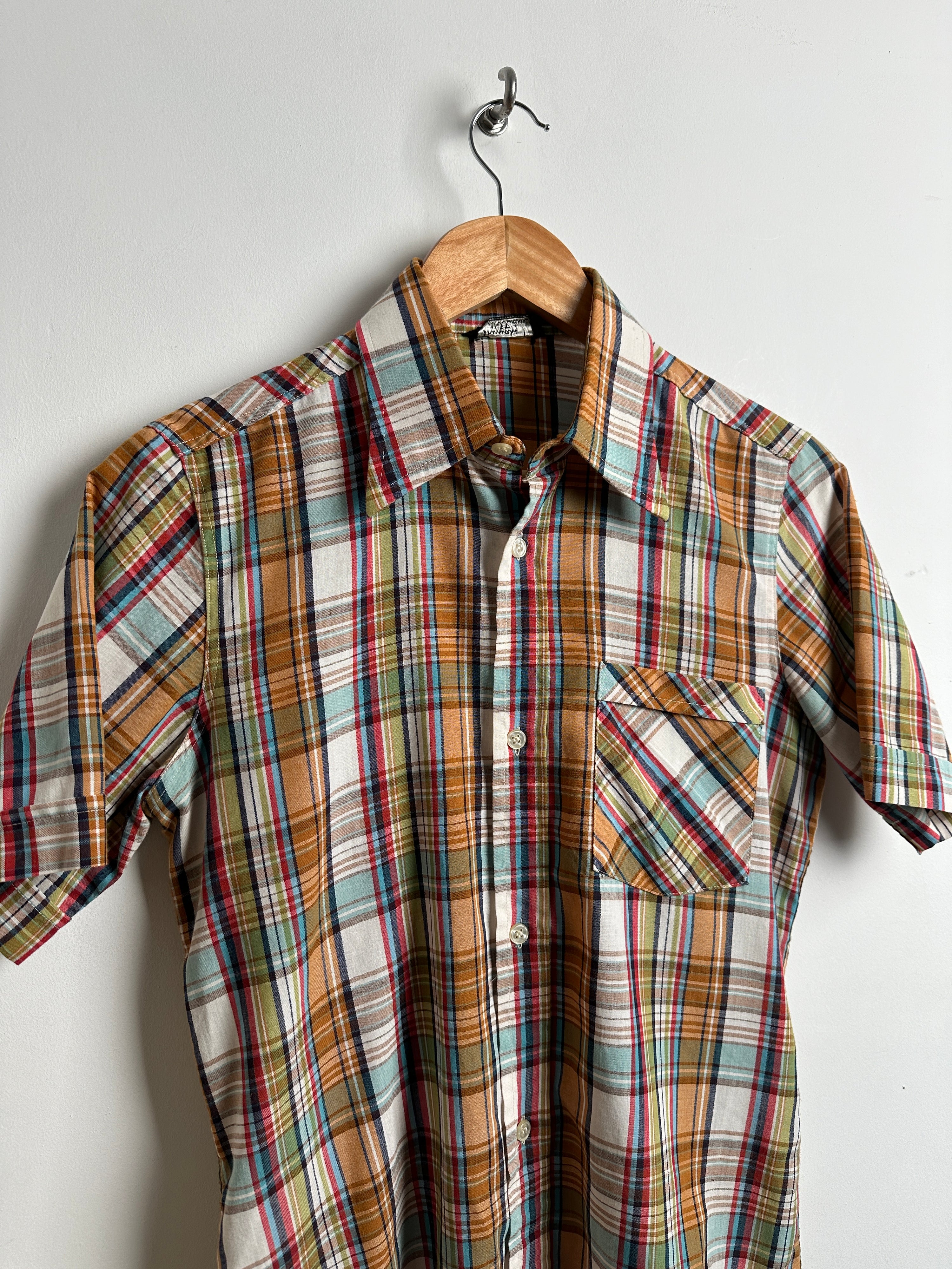 Vintage short checked sleeve shirt - thrift.mt