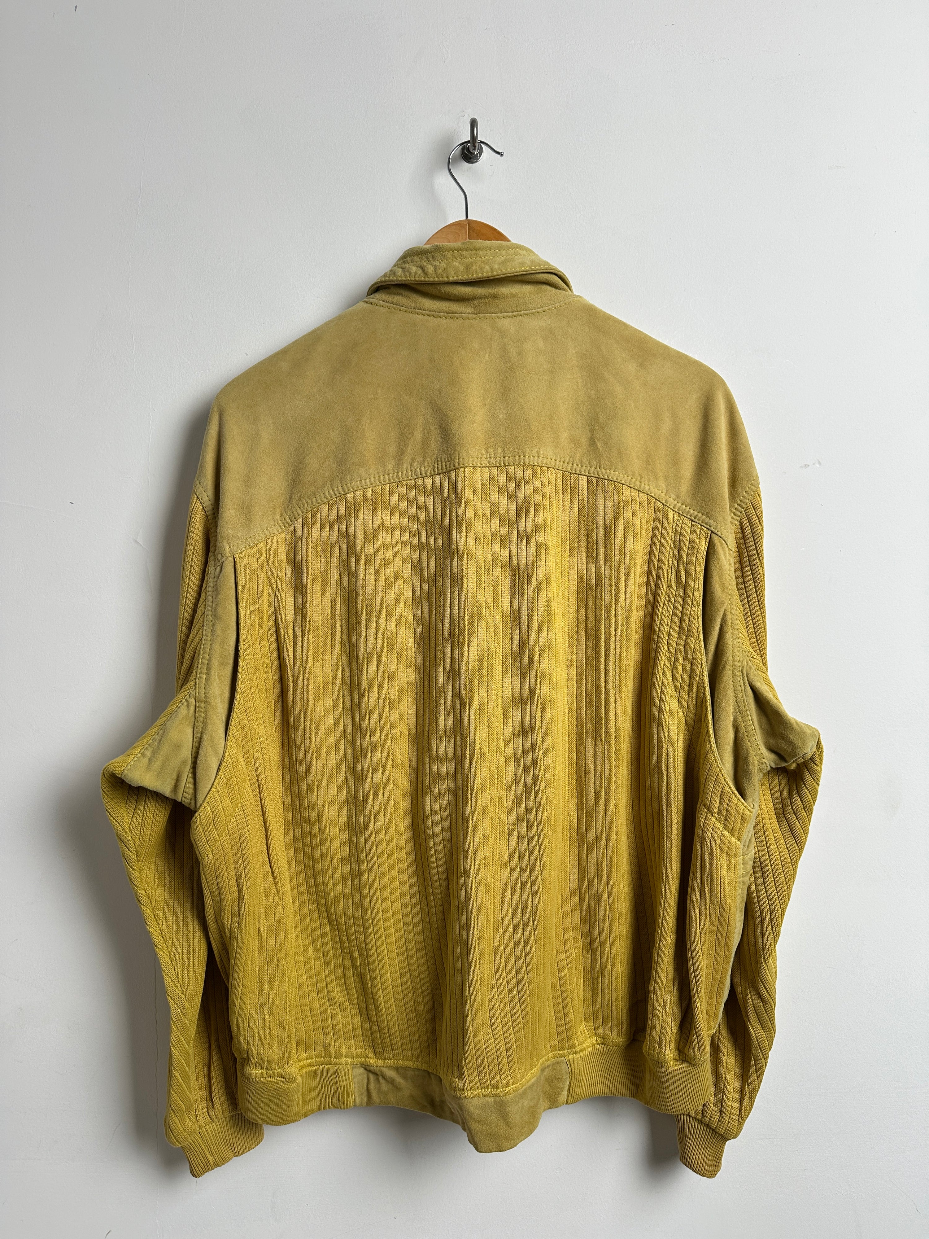 Tropical Hemmond suede and knit jacket in yellow