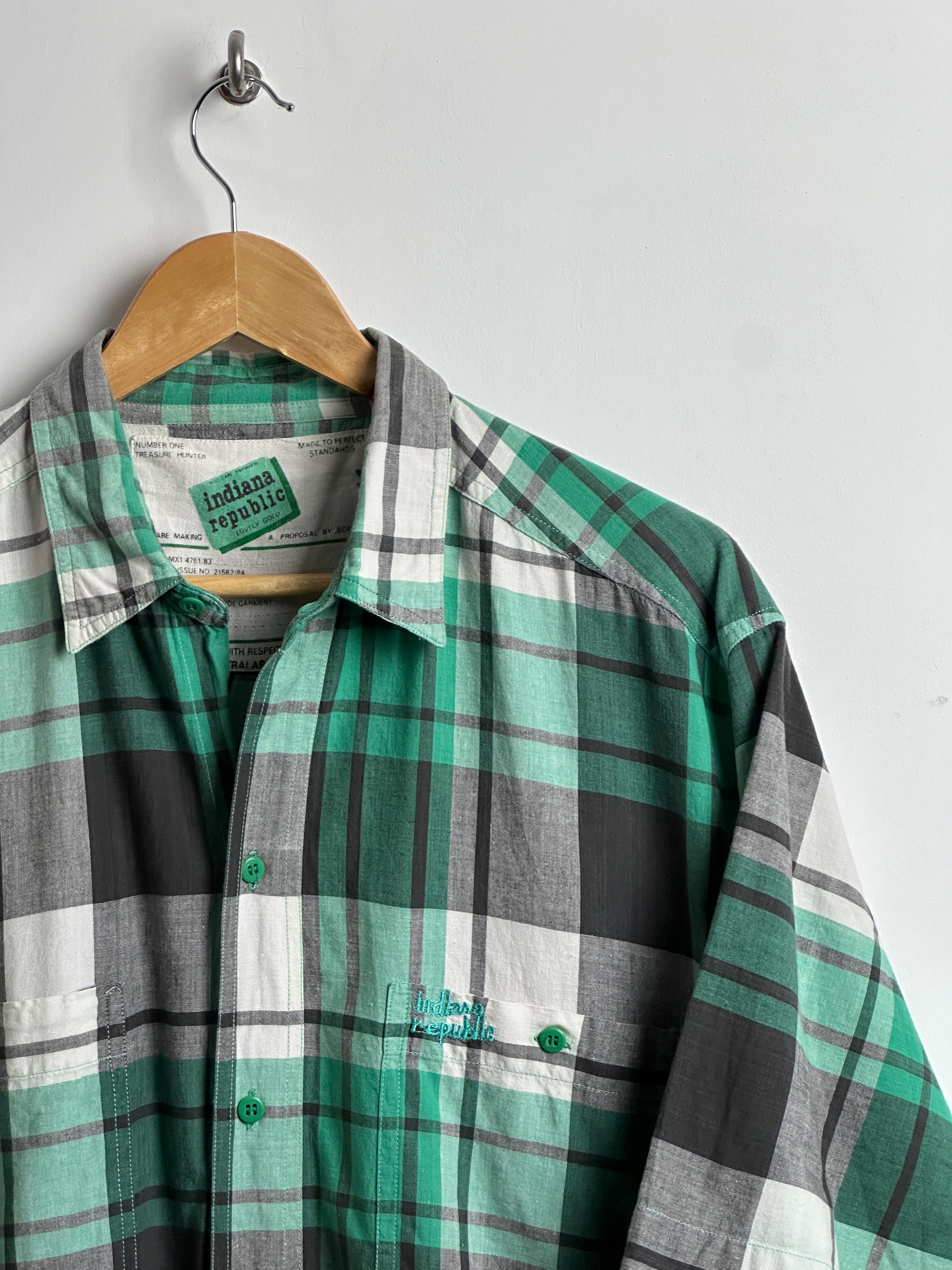 Indiana Republic vintage short-sleeve checked shirt - thrift.mt