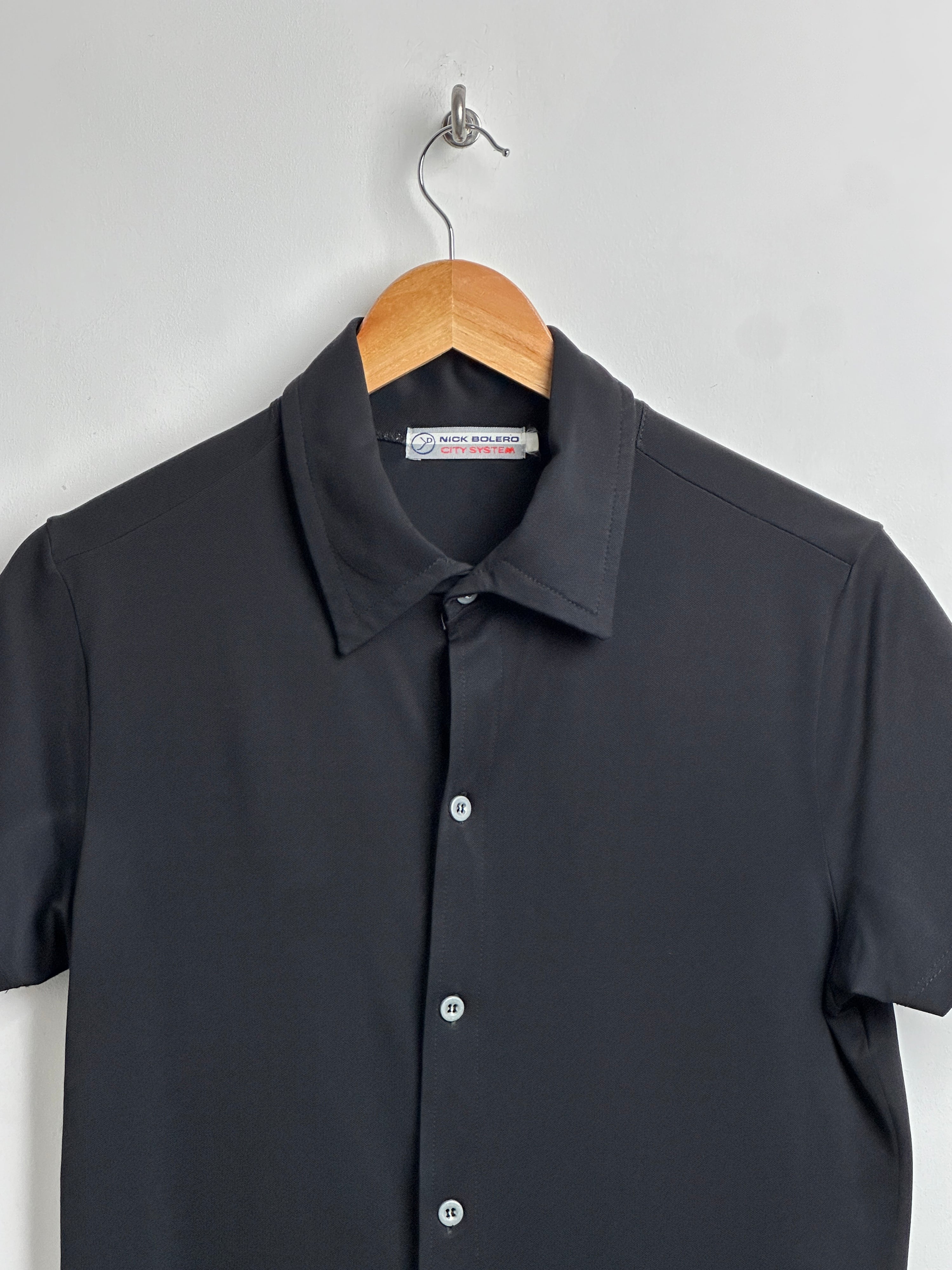 NICK BOLERO Black slim fit short sleeve shirt