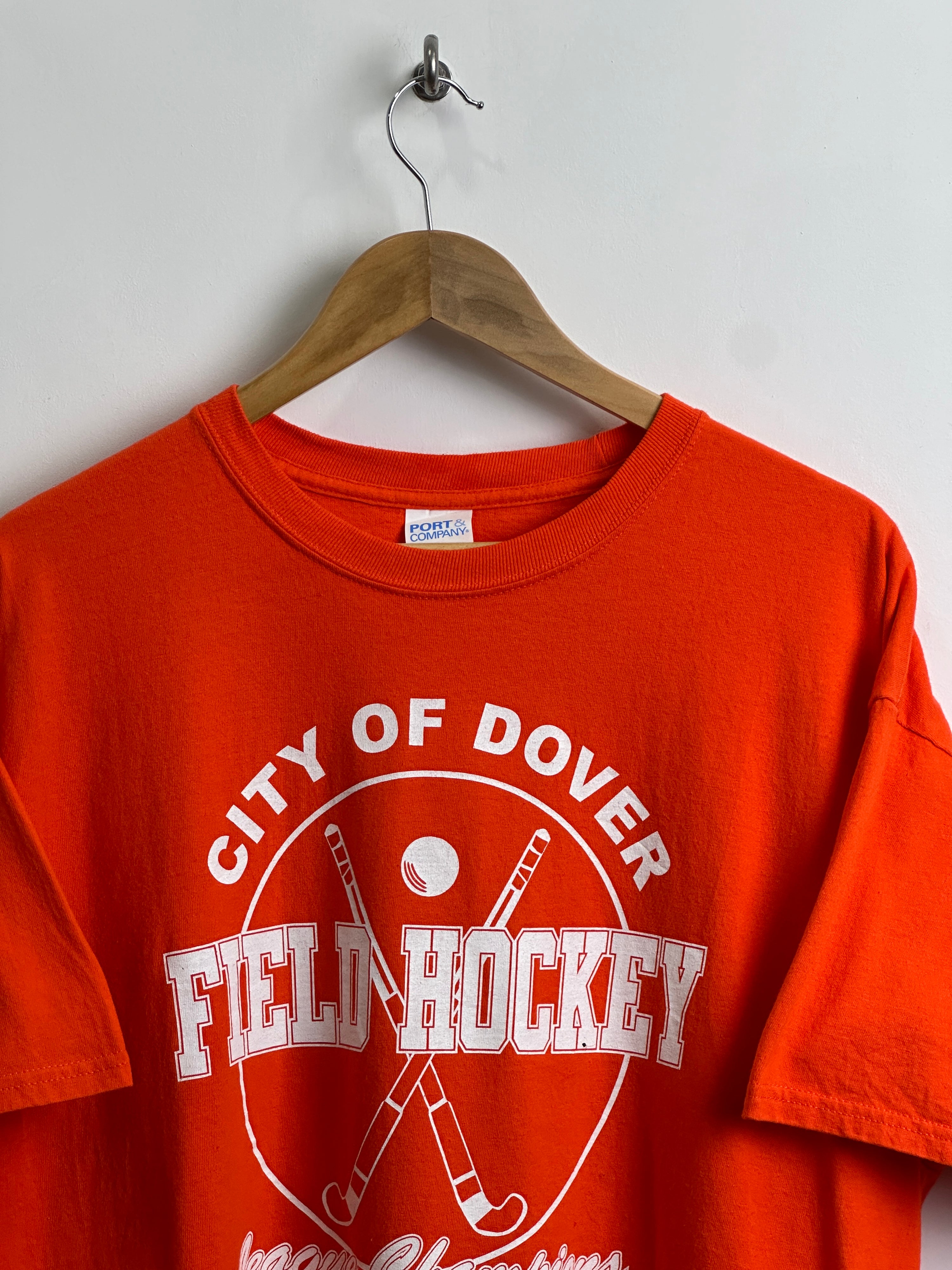 City of Dover Field Hockey tee in orange - thrift.mt