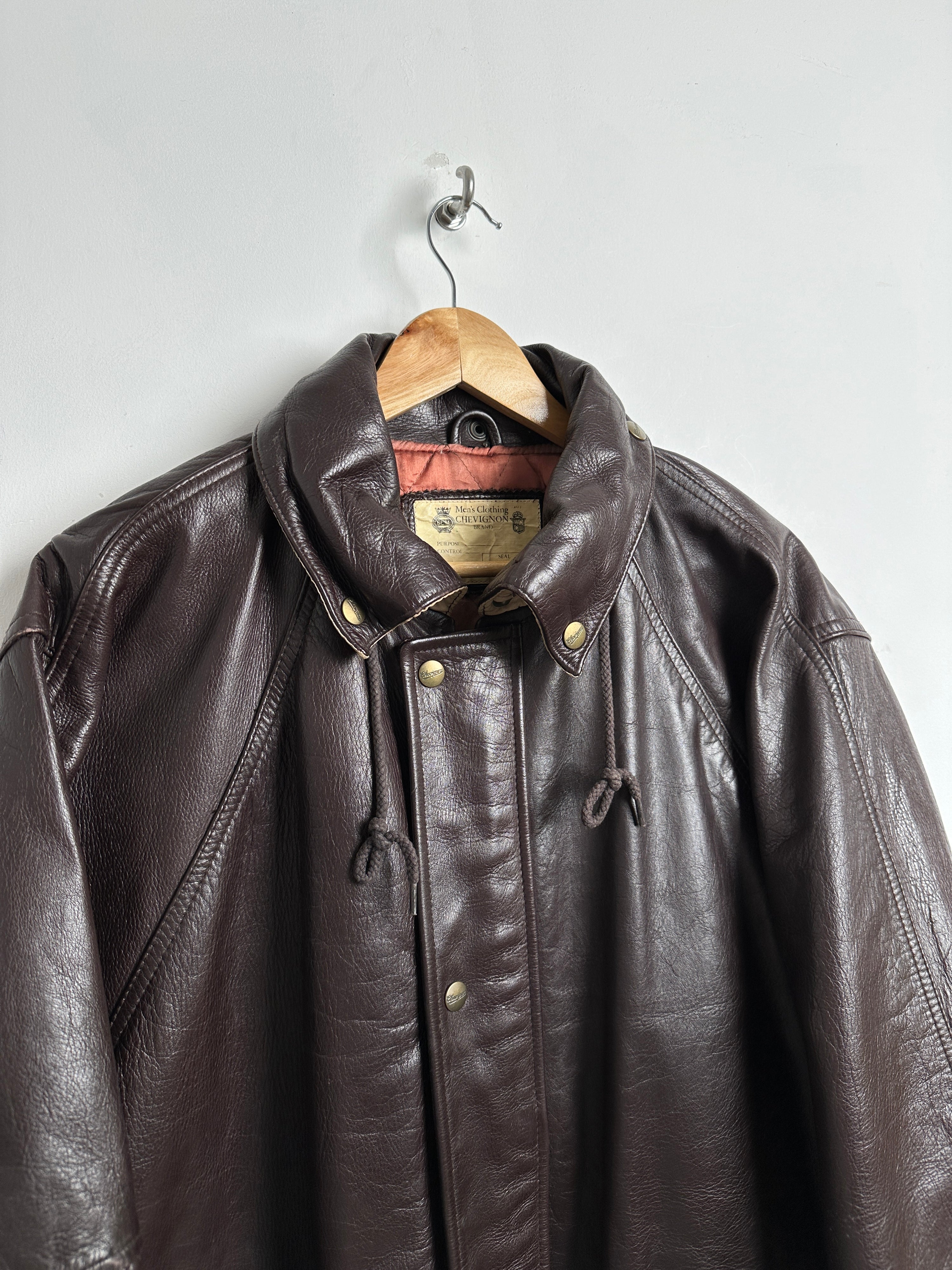 CHEVIGNON Brown Leather Jacket