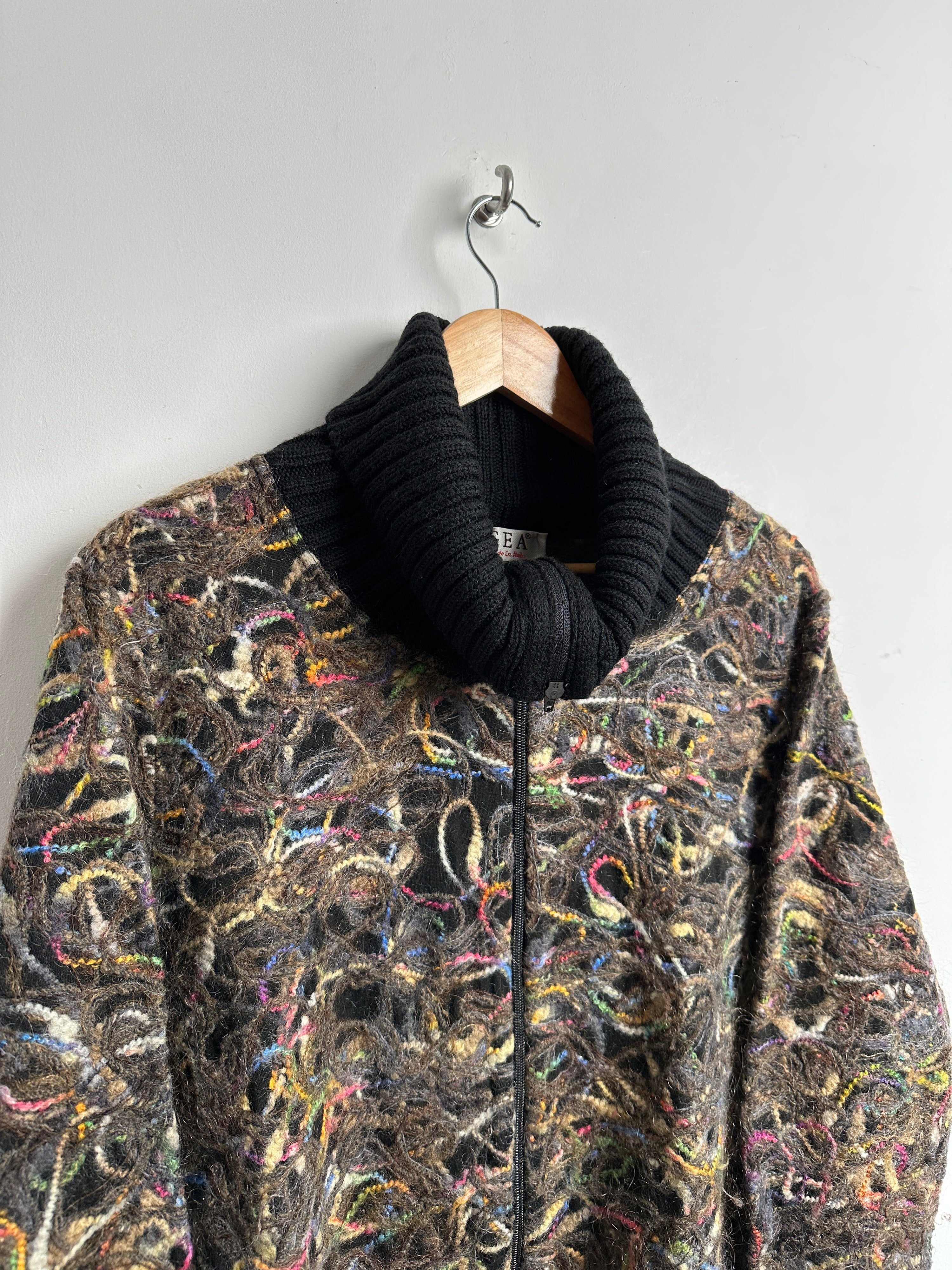 Gea vintage multi-colored wool zip-up