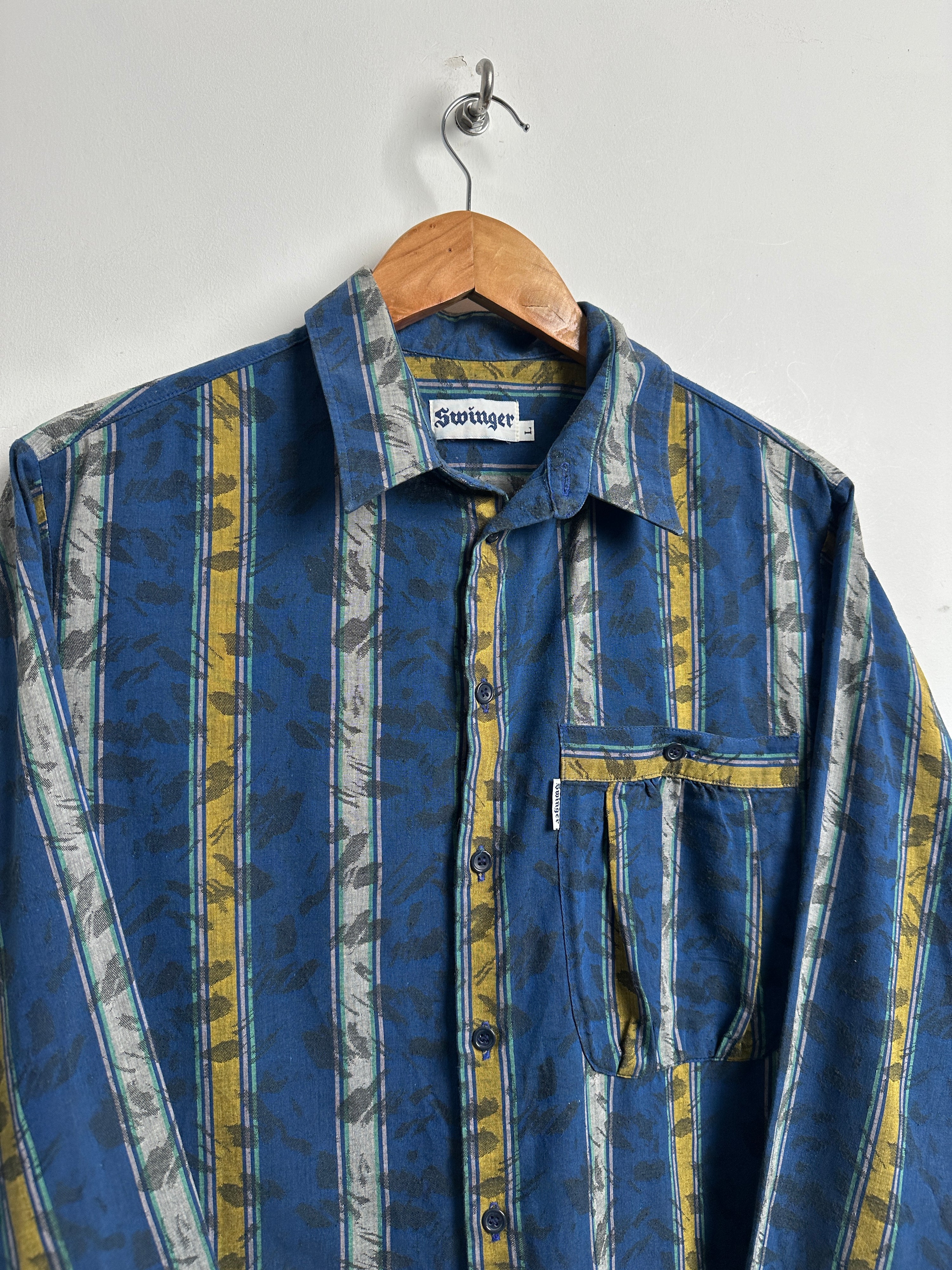 SWINGER BLUE LONG-SLEEVE SHIRT WITH STRIPES