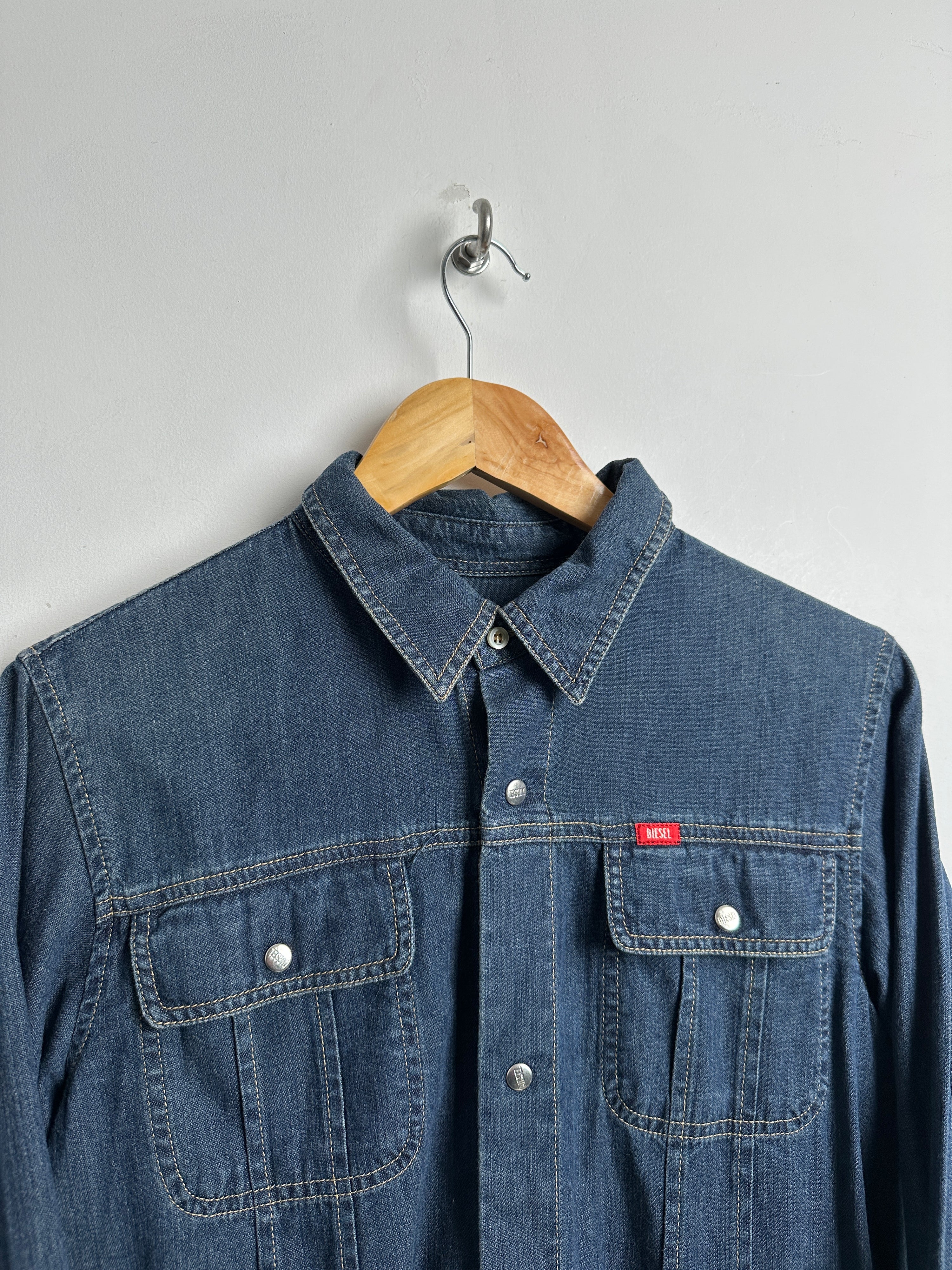 DIESEL DENIM BUTTON UP LONG-SLEEVE