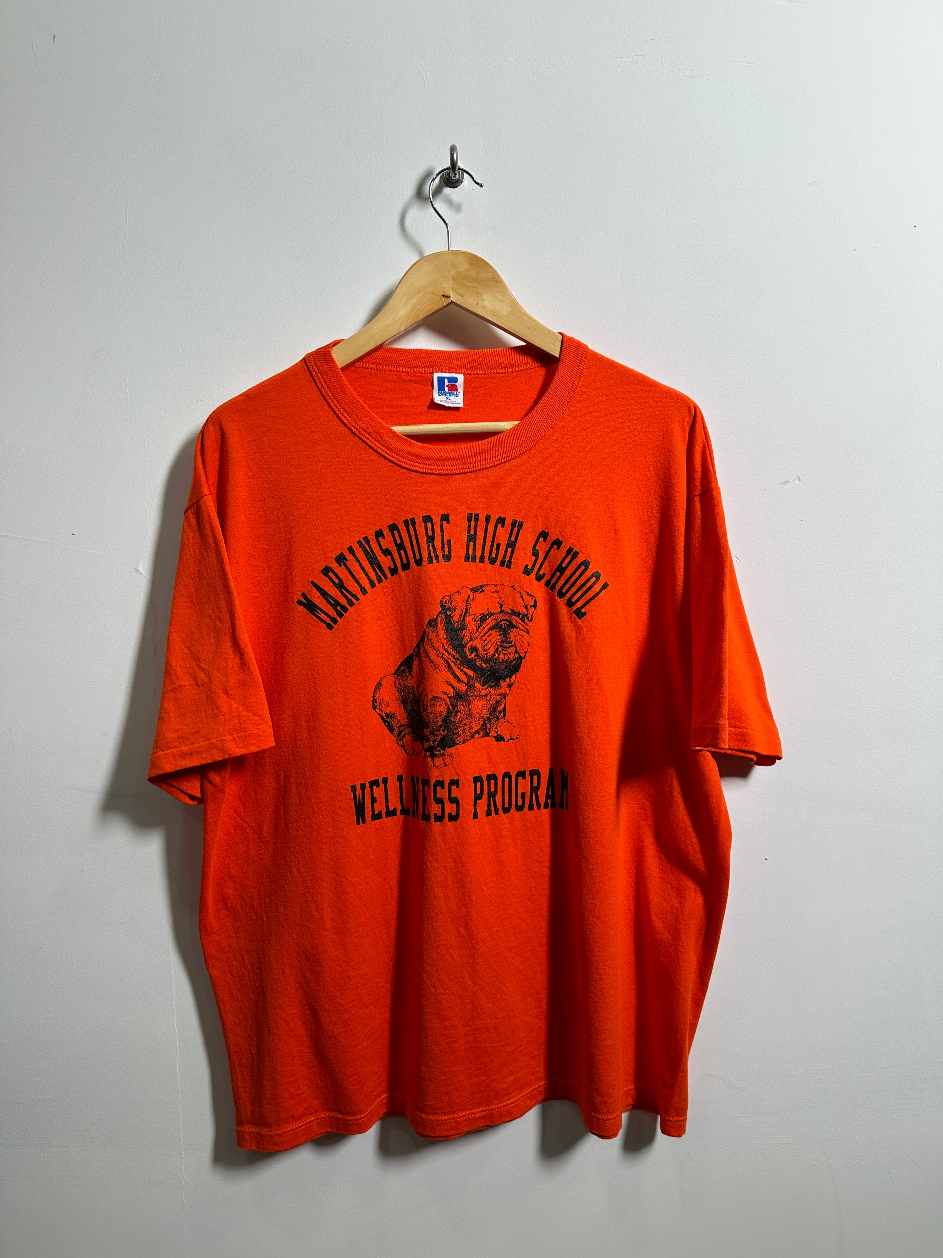 Martinsburg high school pug tee in orange - thrift.mt