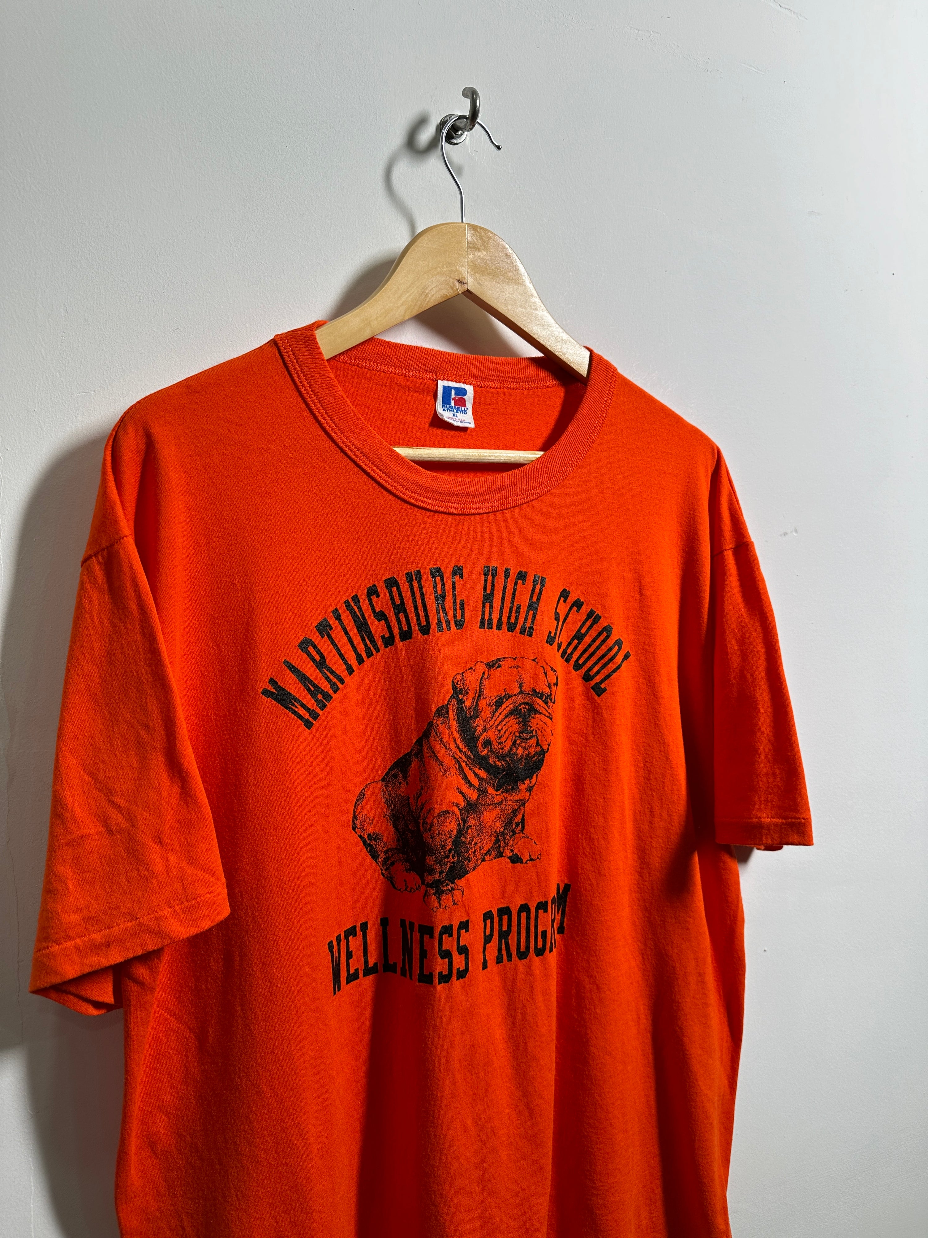 Martinsburg high school pug tee in orange - thrift.mt