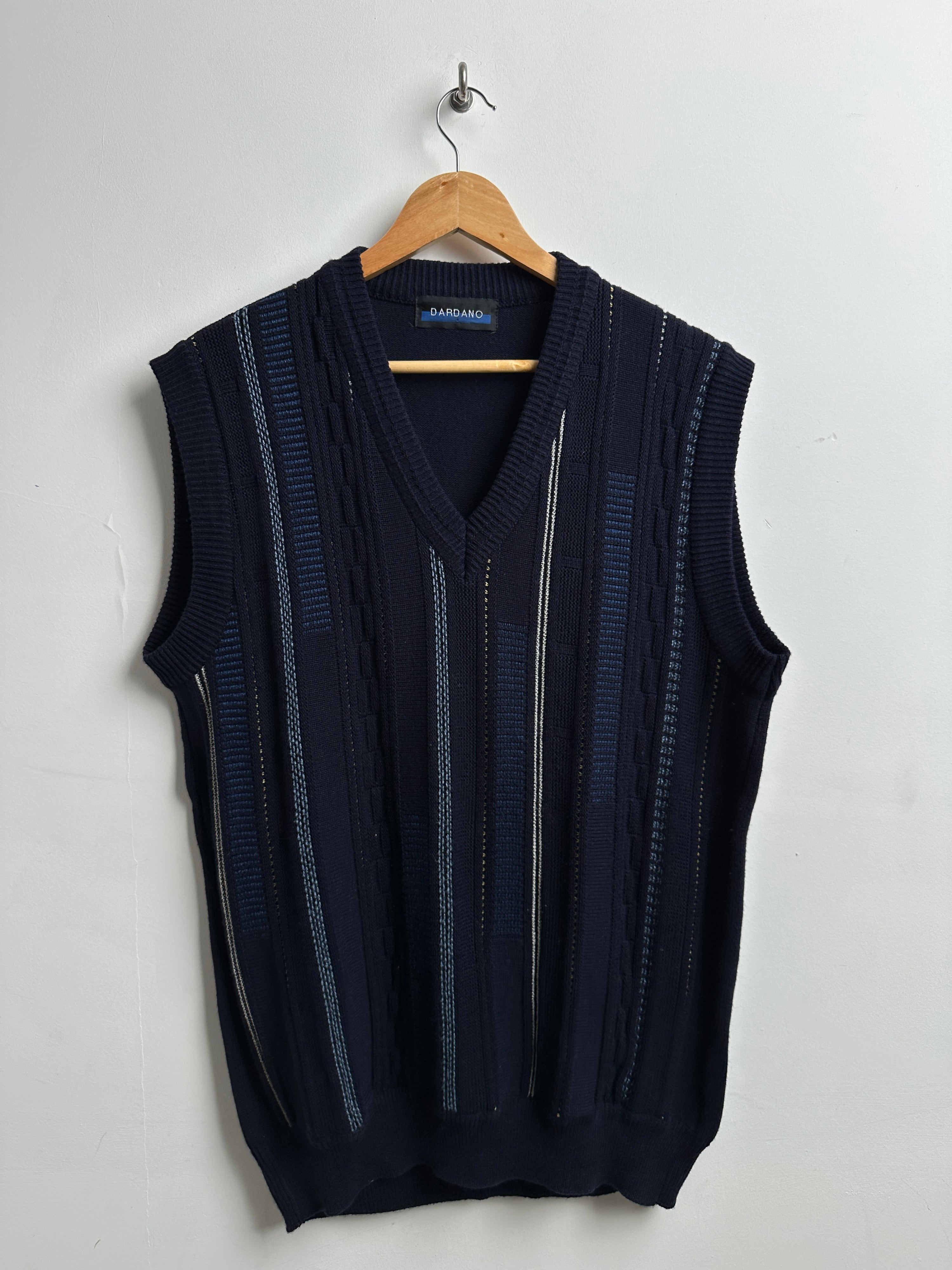 Dardano Vintage knit vest in blue - thrift.mt