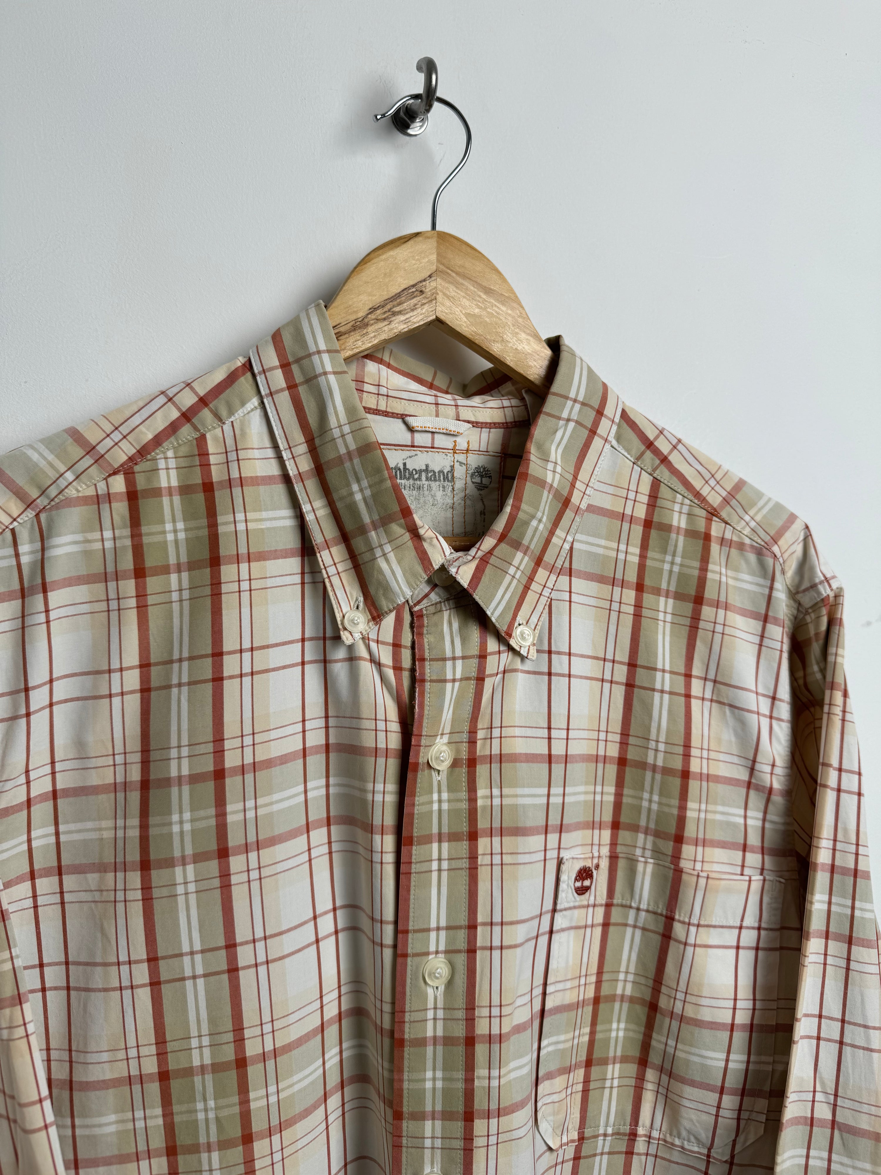 TIMBERLAND long-sleeve shirt in red and green plaid - thrift.mt