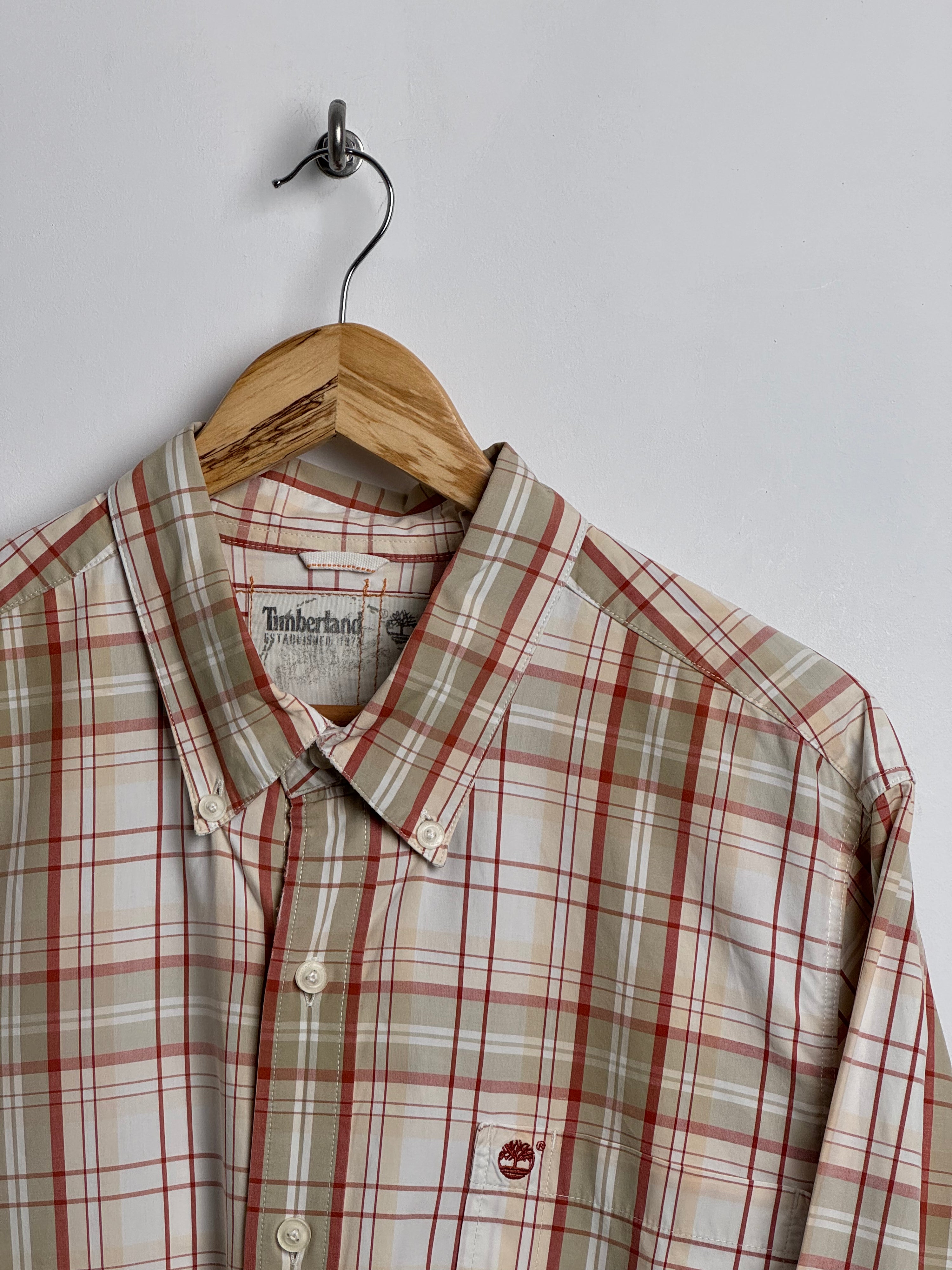 TIMBERLAND long-sleeve shirt in red and green plaid - thrift.mt