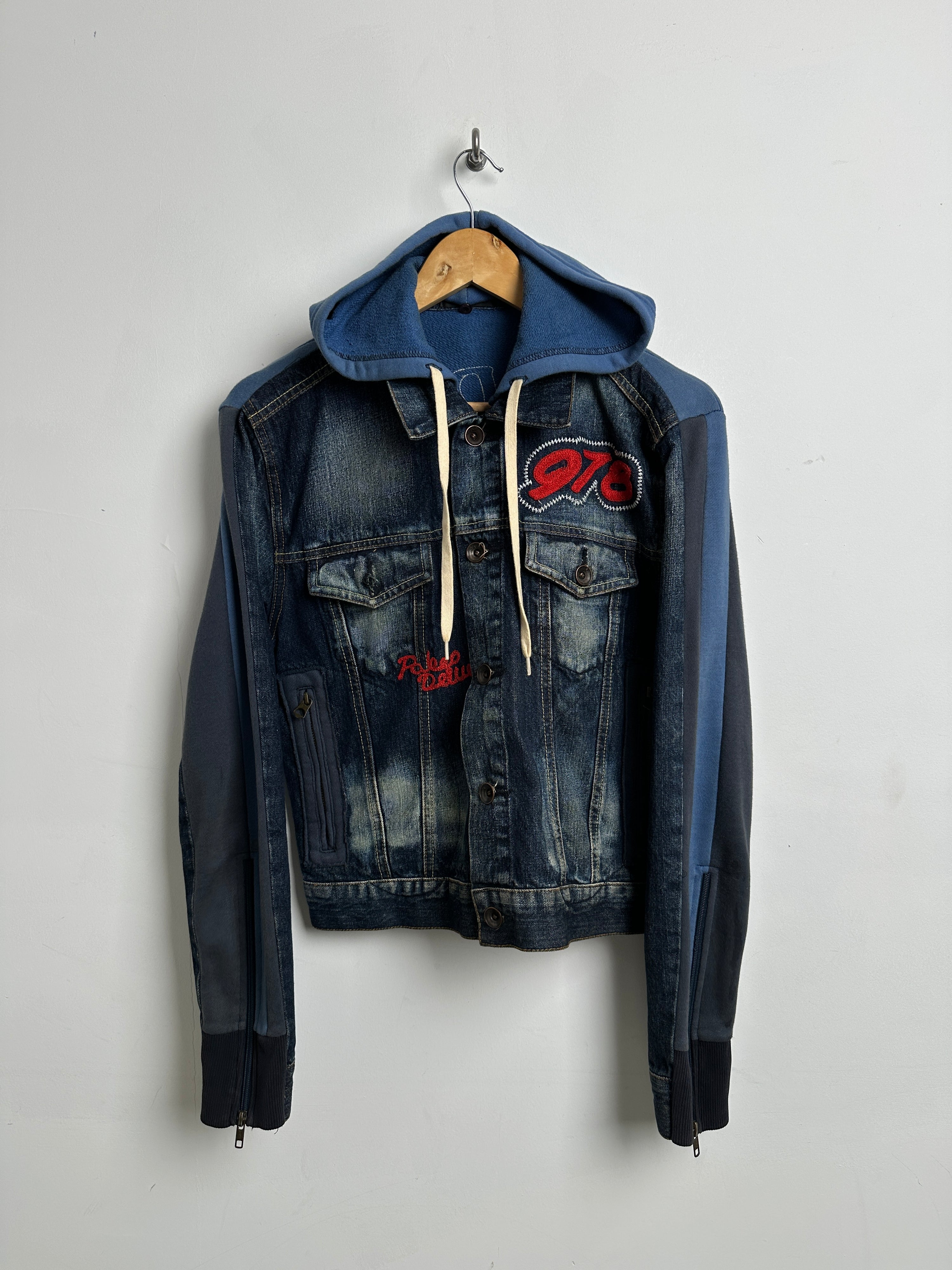 Rodeo Drive retro denim jacket with hood - thrift.mt