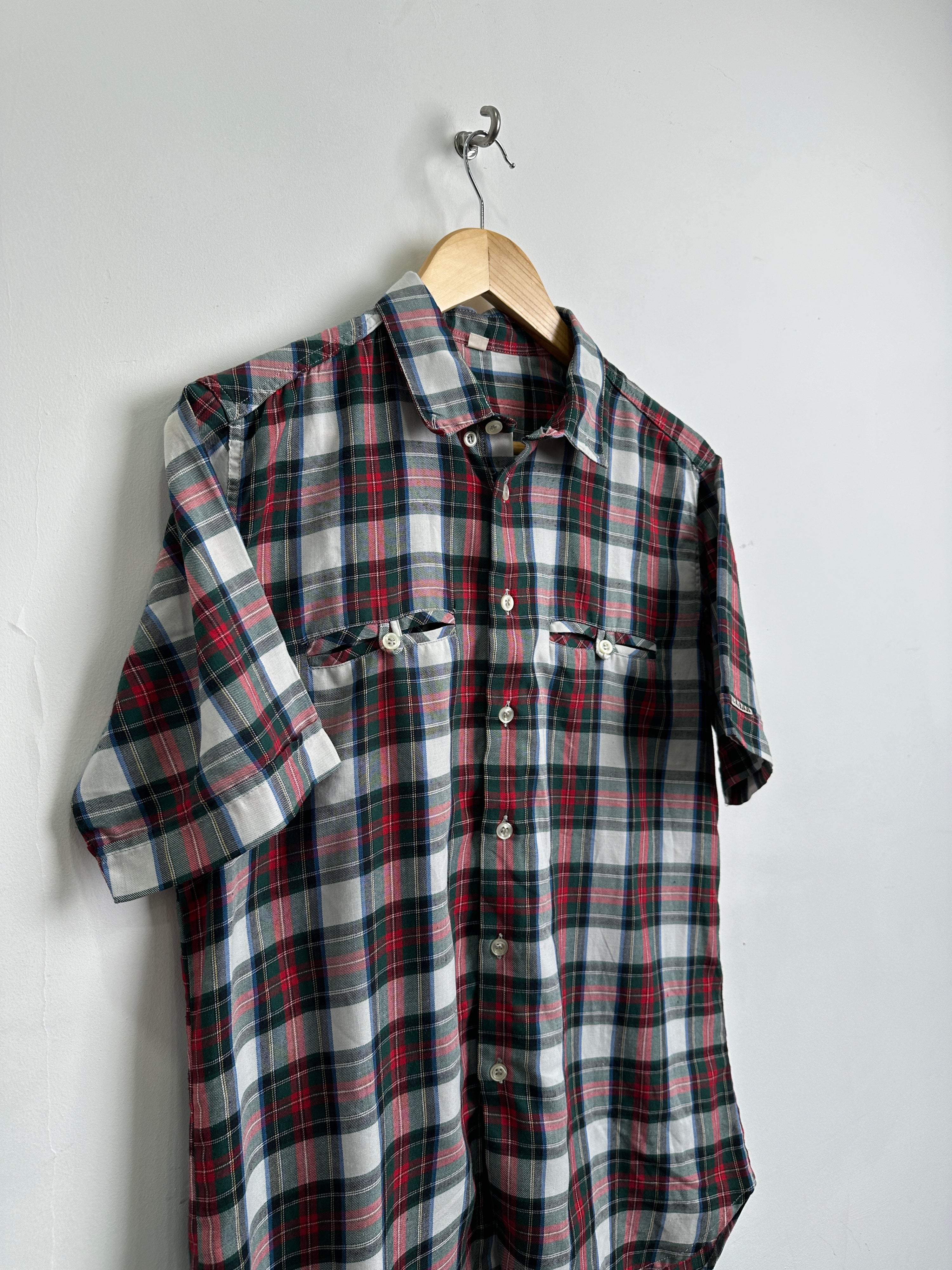 Vintage checked short-sleeve shirt - thrift.mt