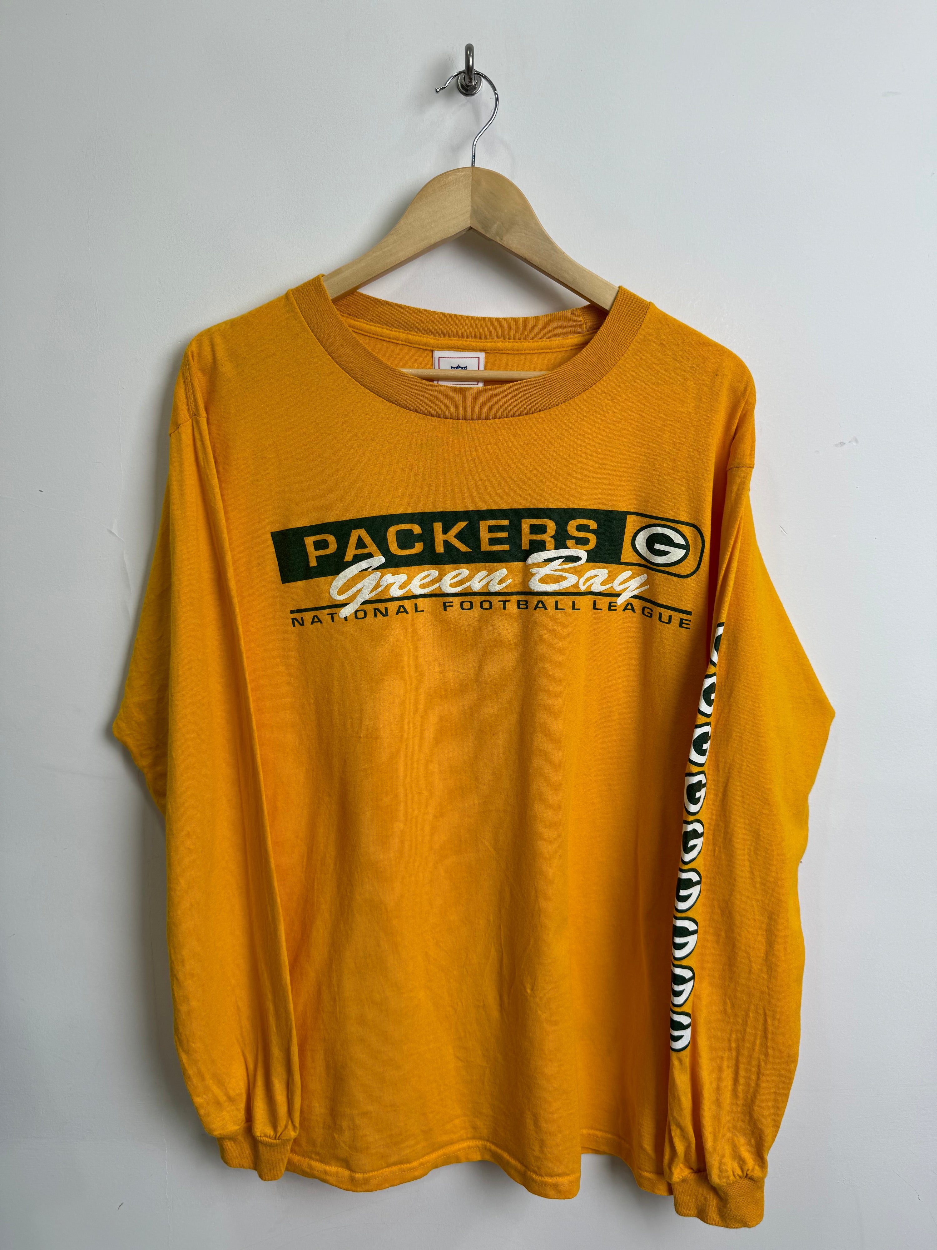 NFL Packers Green Bay Long-Sleeved Tee in Mustard - thrift.mt